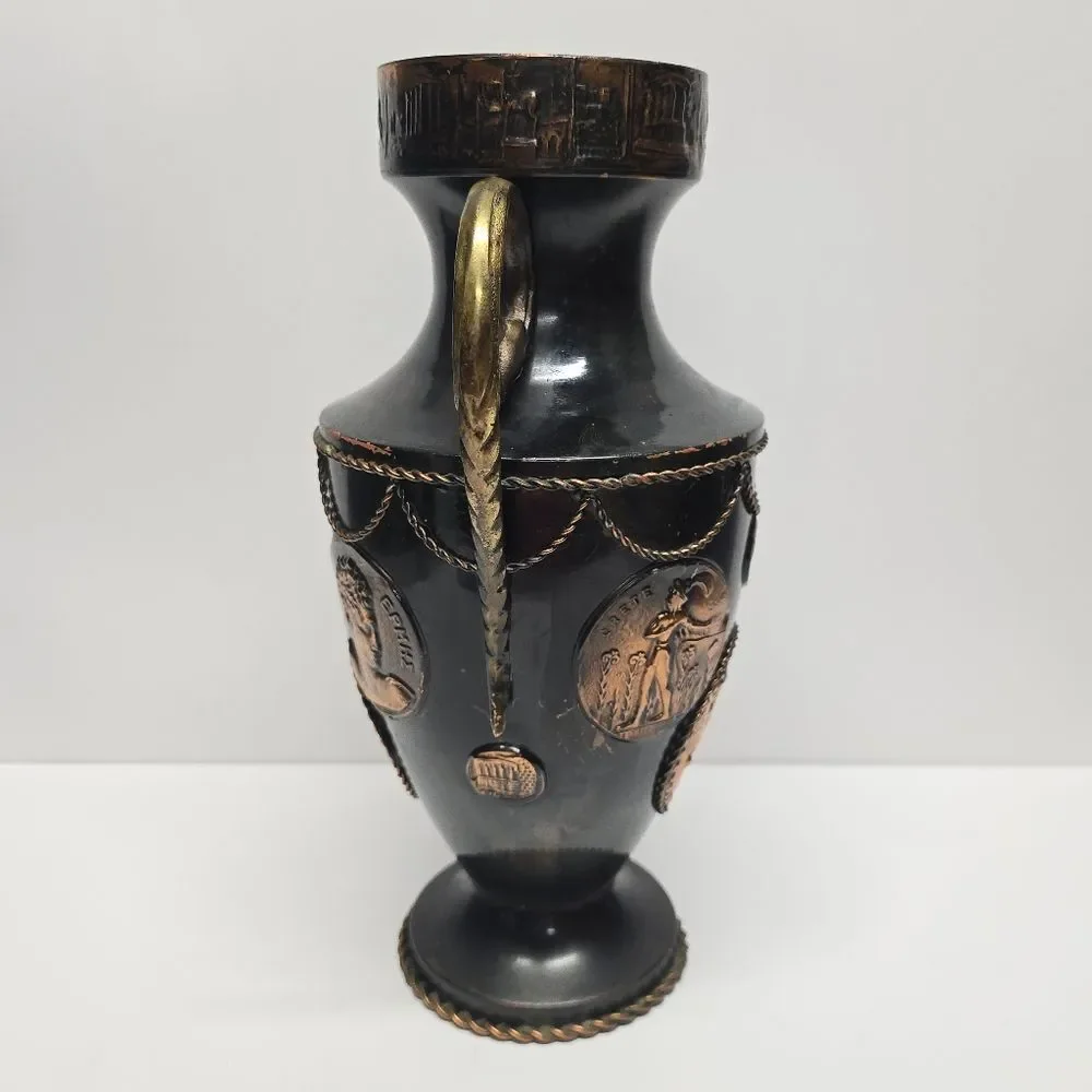 Vintage Large Metal Greek Vase In Antique Style